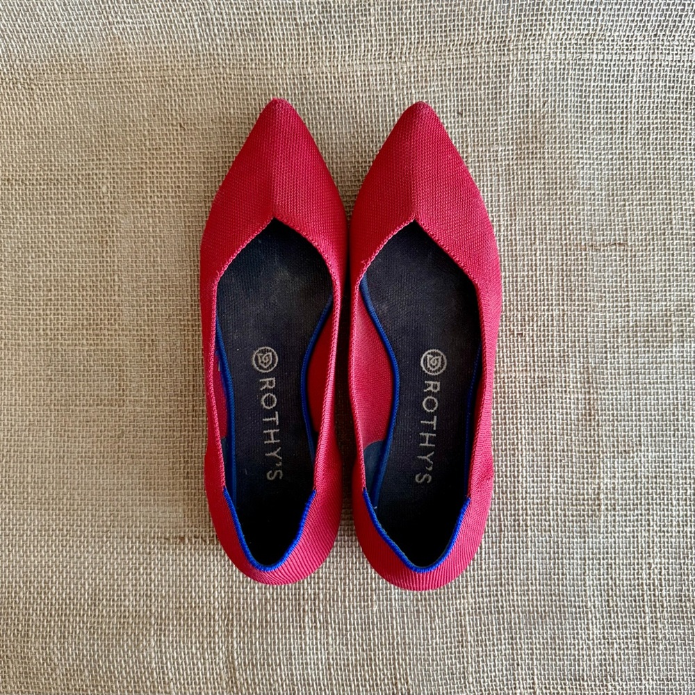 ROTHY’S The Point Red Knit Flat Shoes Washable Sustainable Pls See Msmts for Sz